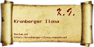 Kronberger Ilona névjegykártya